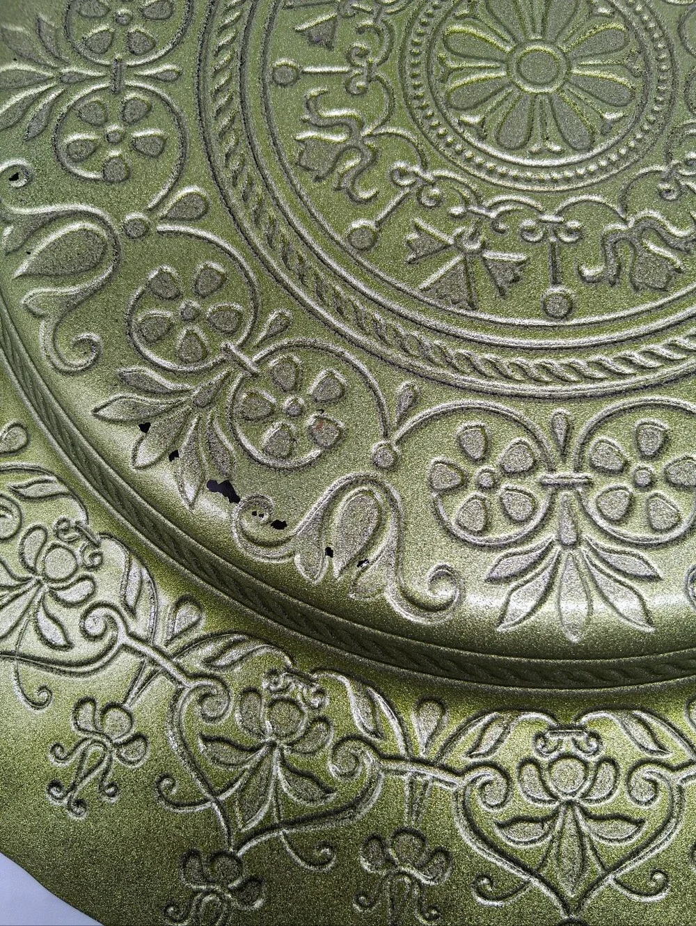 15.5 in. Large Decorative Floral Pattern Glass Server Platter Plate